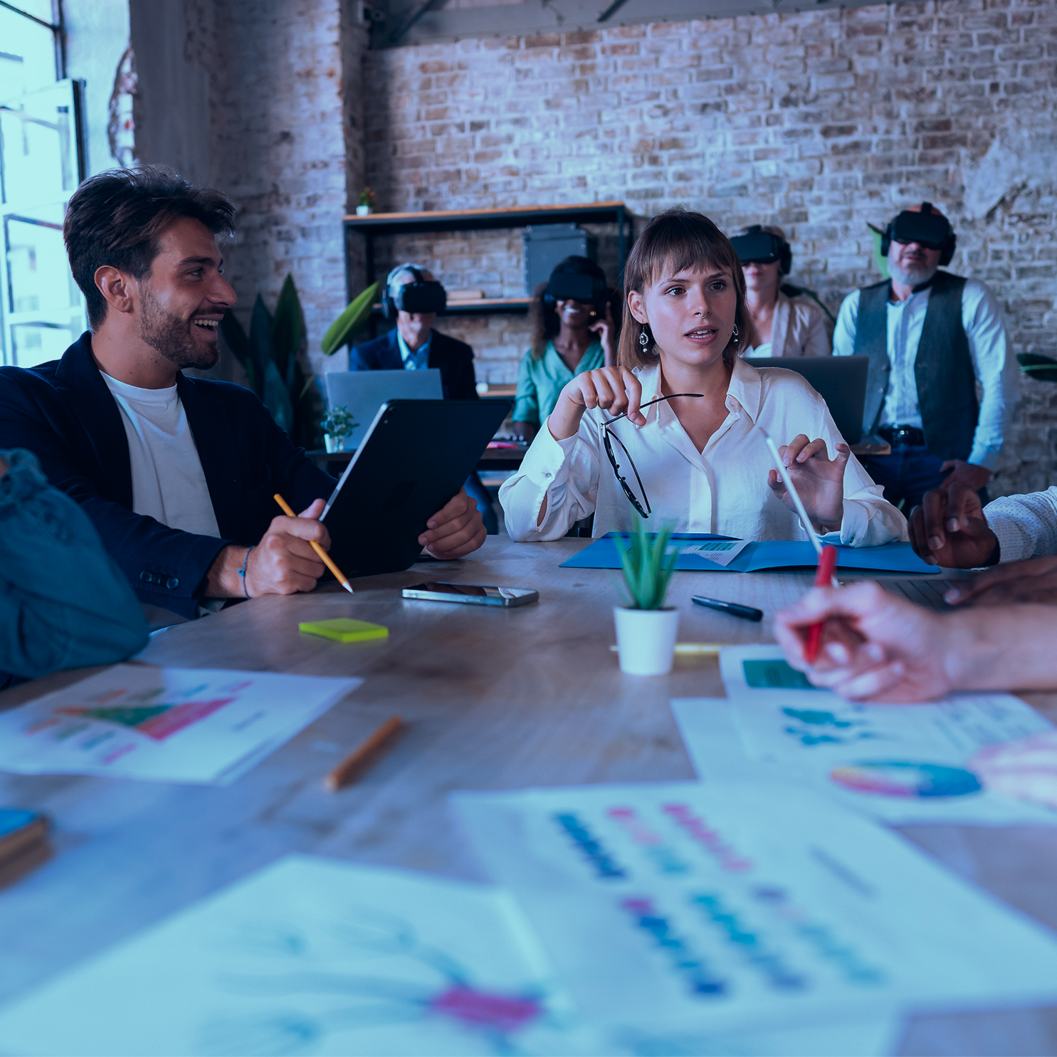 Equipo del programa trabajando